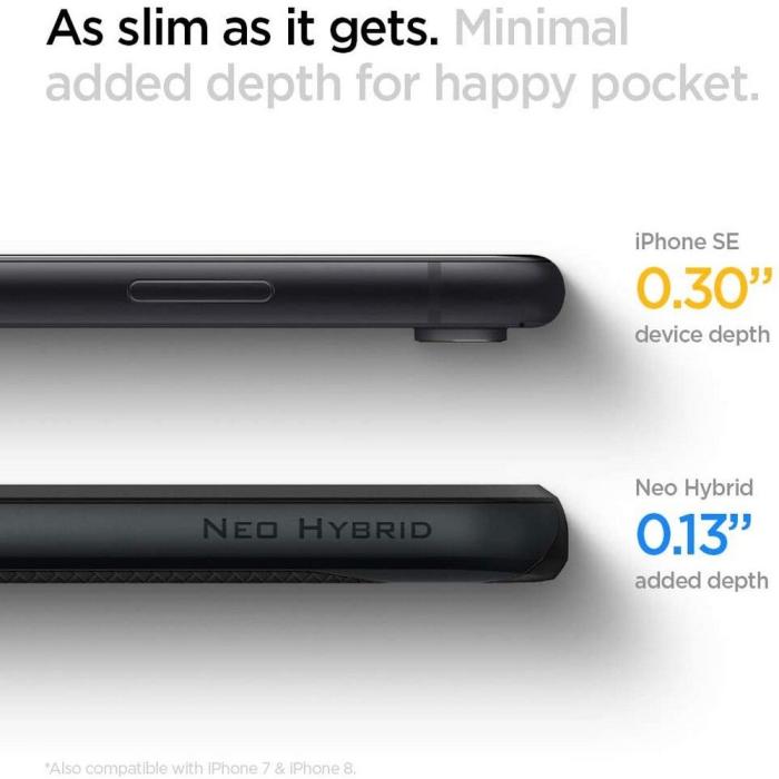 Spigen - Spigen Neo Hybrid Skal iPhone 7/8/SE (2020/2022) - Metal Slate