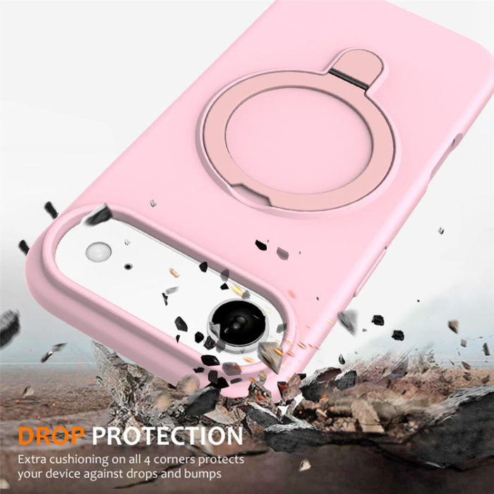 A-One Brand - iPhone Air Mobiskal MagSafe Kickstand PC + Silikon - Grå Rosa