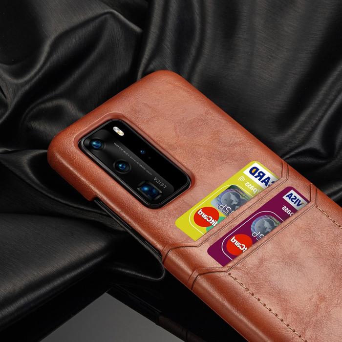 OEM - Skal med kortplatser till Huawei P40 - Brun