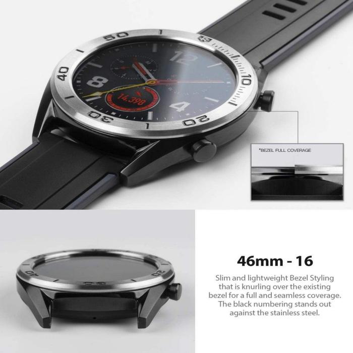 UTGATT5 - RINGKE Bezel Styling Huawei Watch Gt 2 46mm - Stainless Silver