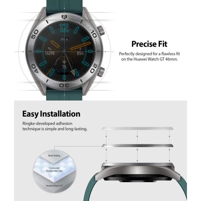 UTGATT5 - RINGKE Bezel Styling Huawei Watch Gt 2 46mm - Stainless Silver