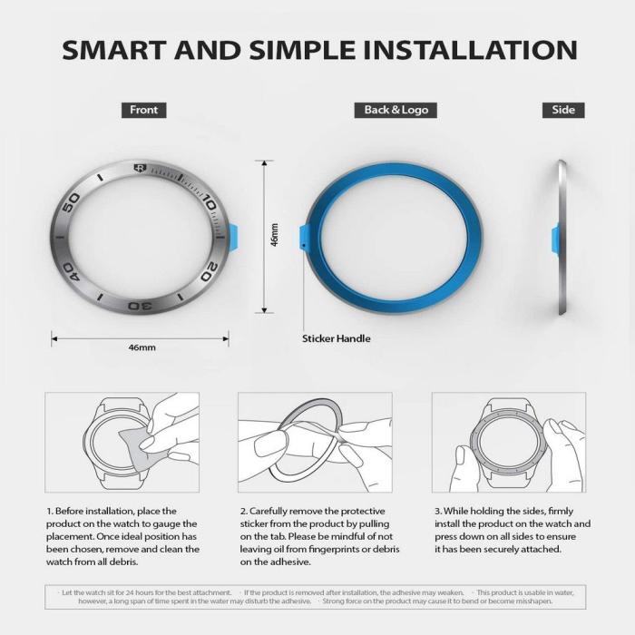 UTGATT5 - RINGKE Bezel Styling Huawei Watch Gt 2 46mm - Stainless Silver