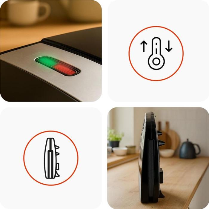 Huslog - Huslog 4-Skivors Smörgåsjärn 1800W HUS1028