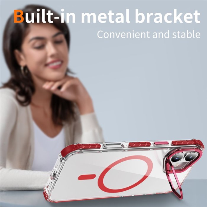 A-One Brand - iPhone 17 Mobilskal MagSafe Kickstand - Röd