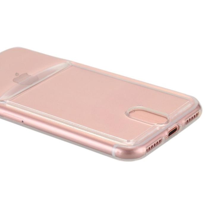 A-One Brand - Flexicase Skal med Kortplats till Apple iPhone 6/7/8/SE 2020 - Transparent