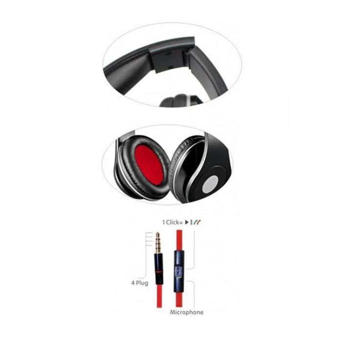 Rebeltec - Rebeltec Over-Ear Hörlurar Trådbundna AUDIOFEEL2 - Röd