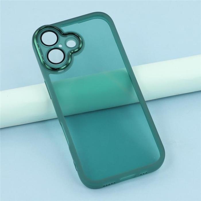 A-One Brand - iPhone 17 Mobilskal Electroplated Kameraram - Transparent Armégrön
