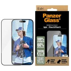 PanzerGlass - PanzerGlass iPhone 16/15 H&auml;rdat Glas Sk&auml;rmskydd Ultra-Wide Fit