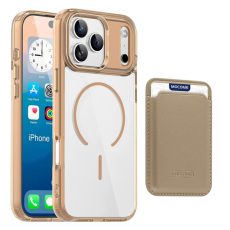 A-One Brand - iPhone 17 Pro Max Mobilskal MagSafe med Korthållare - Guld