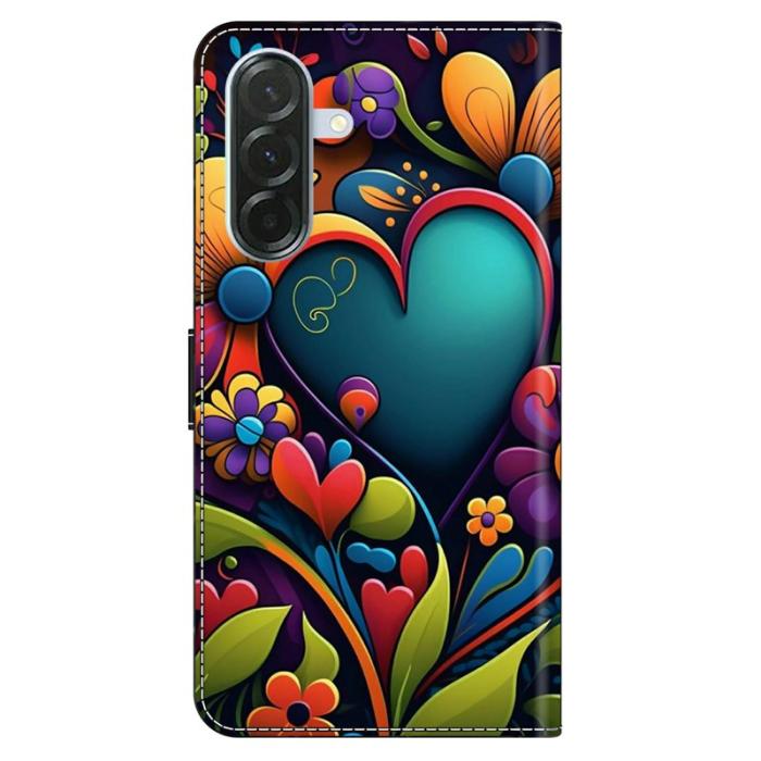 OEM - Samsung Galaxy A37 Plånboksfodral Konstläder Ställ - Målade Blommor