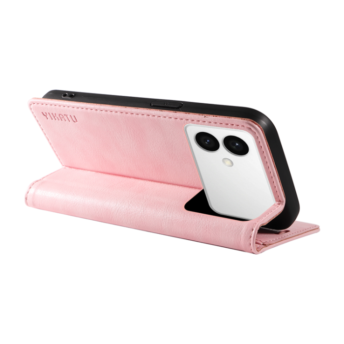 YIKATU - YIKATU Galaxy S26 Edge Plånboksfodral Litchi Läder - Rosa