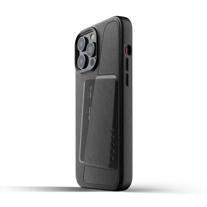 UTGATT1 - Mujjo Full Läder Plånboksfodral iPhone 13 Pro Max - Svart