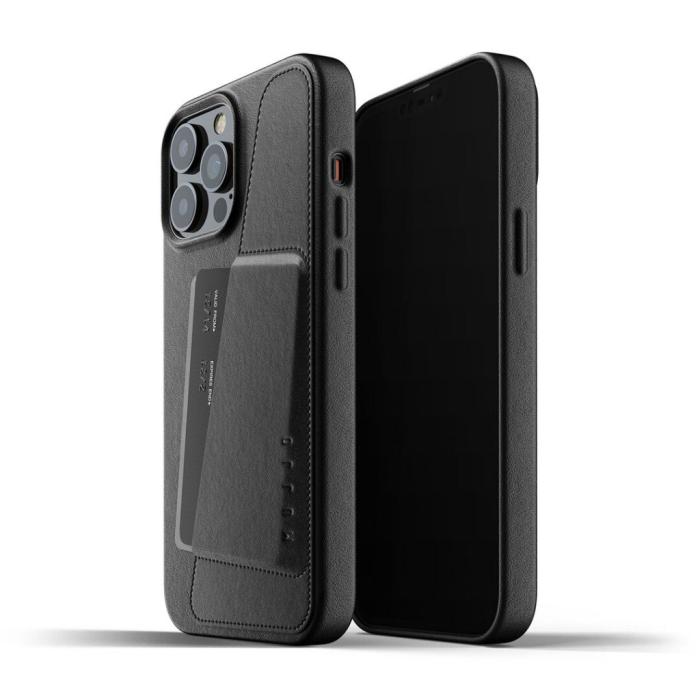 UTGATT1 - Mujjo Full Läder Plånboksfodral iPhone 13 Pro Max - Svart