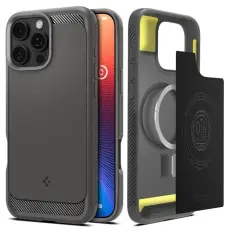 Spigen - Spigen iPhone 16 Pro Mobilskal Magsafe Rugged Armor - Gr&aring;