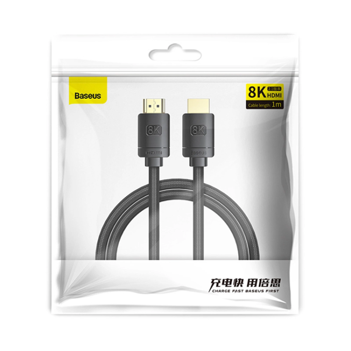 BASEUS - Baseus HDMI 8K Kabel 1m High Definition - Svart