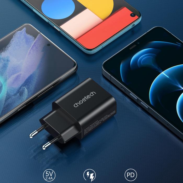UTGATT1 - Choetech Fast USB-C Laddare 25W PPS PD - Svart