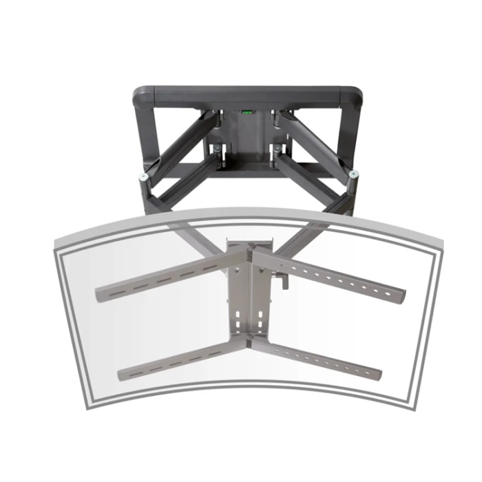 UTGATT1 - Vivanco Väggfäste 85/60kg 2-Arm Vridbart Curved - Svart