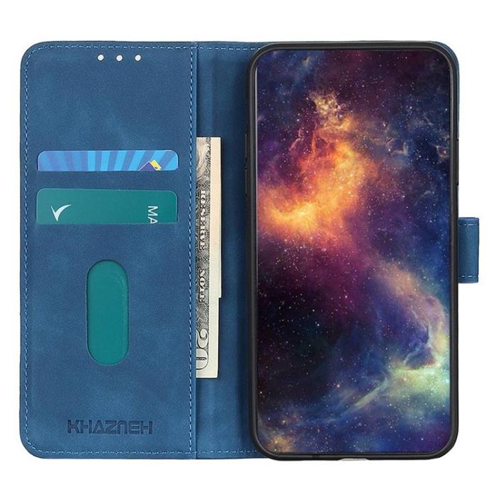 KHAZNEH - KHAZNEH Asus Zenfone 9 Plånboksfodral Retro Flip - Blå