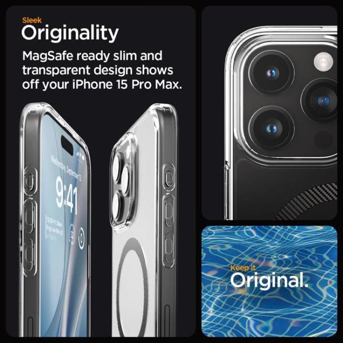 Spigen - Spigen iPhone 15 Pro Mobilskal Magsafe Hybrid - Carbon Fiber