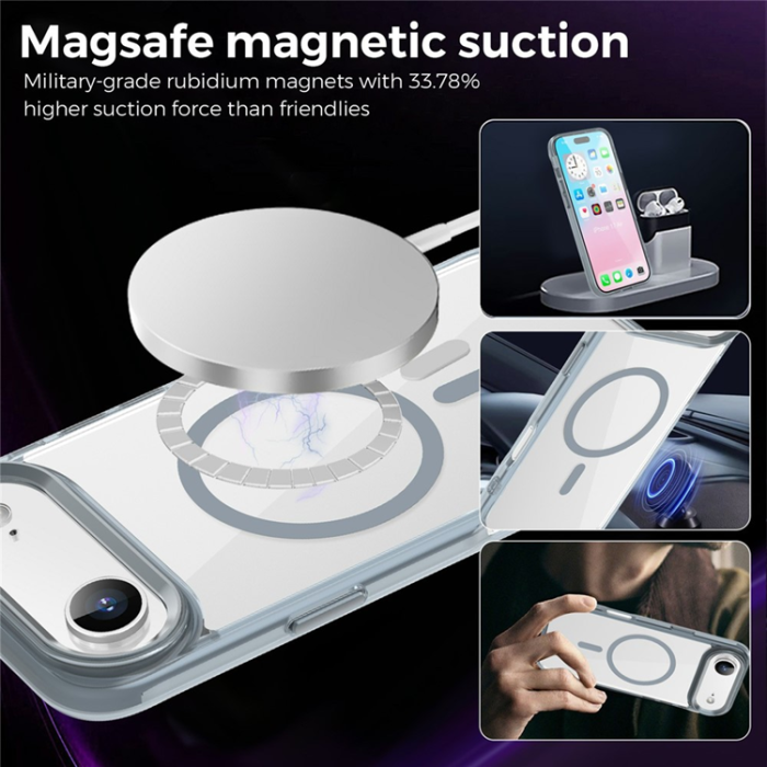 A-One Brand - iPhone Air Mobilskal MagSafe TPU+PC Transparent - Titangrå