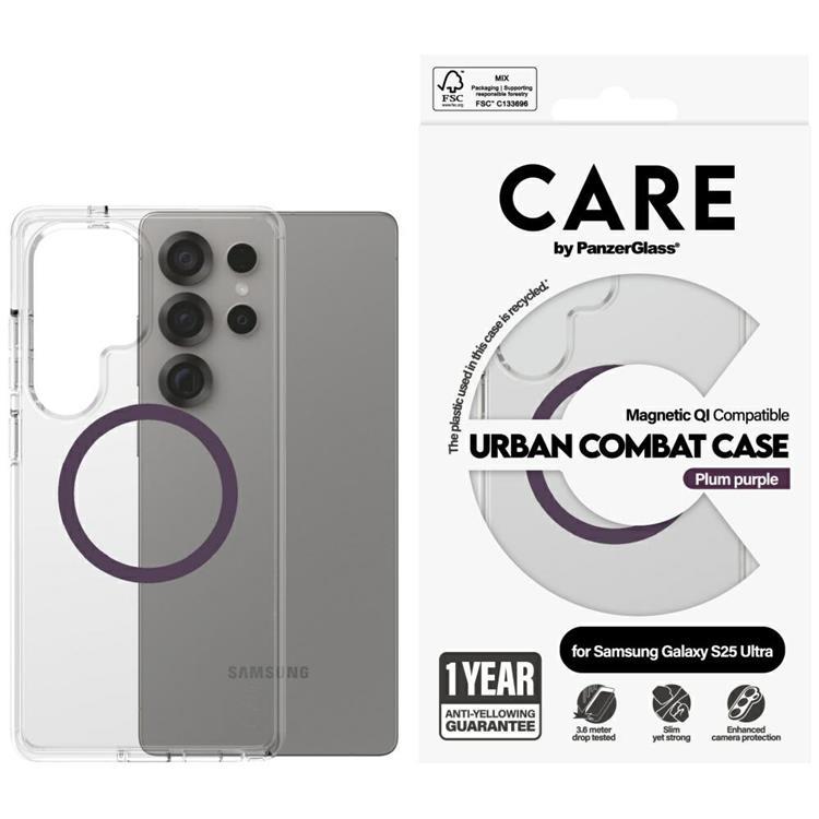 CARE By PanzerGlass Galaxy S25 Ultra Mobilskal MagSafe QI Urban Combat - Lila | 2353 | AlltMobil
