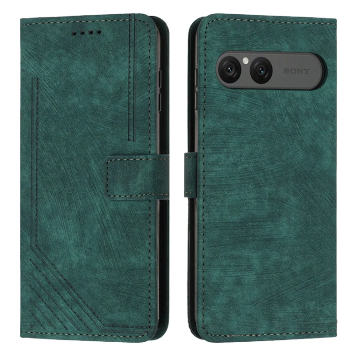 A-One Brand - Sony Xperia 10 VII Plånboksfodral Imprinted Lines - Grön