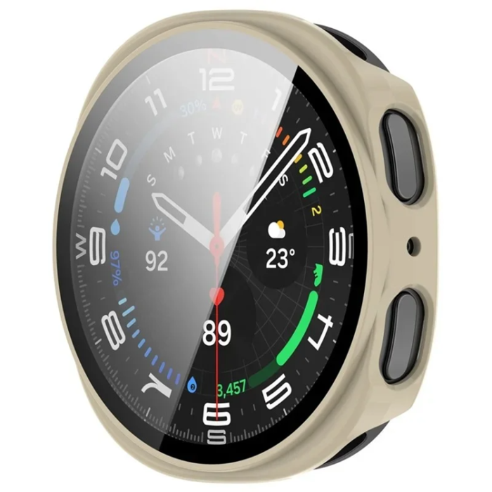 WANLONFENG - WANLONFENG Galaxy Watch 8 (40mm) Skal med Härdat Glas - Vit