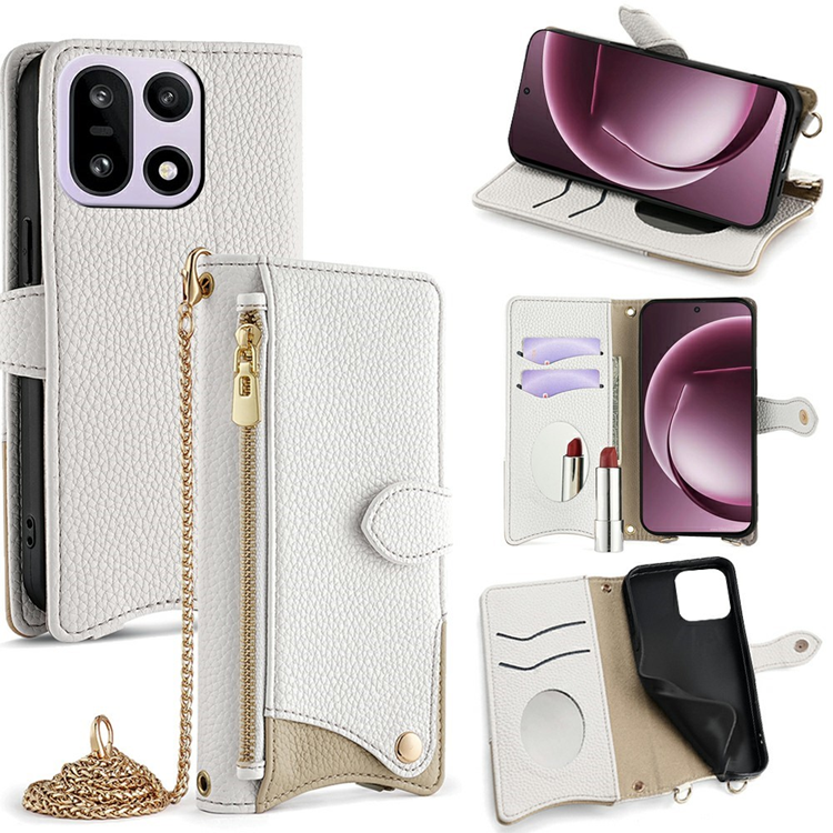 OnePlus 15 5G Plånboksfodral Irregular Tail Style Konstläder (Vit) | 2353 | AlltMobil