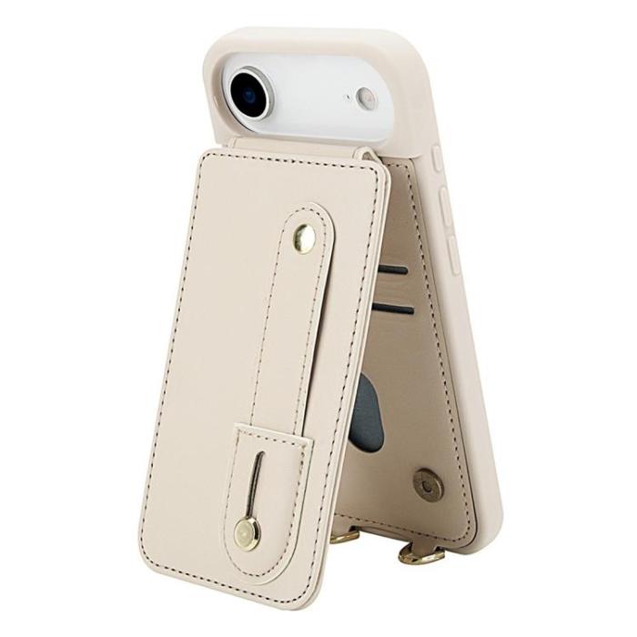 A-One Brand - iPhone 17 Air Mobilskal korthållare Med Axelrem - Beige