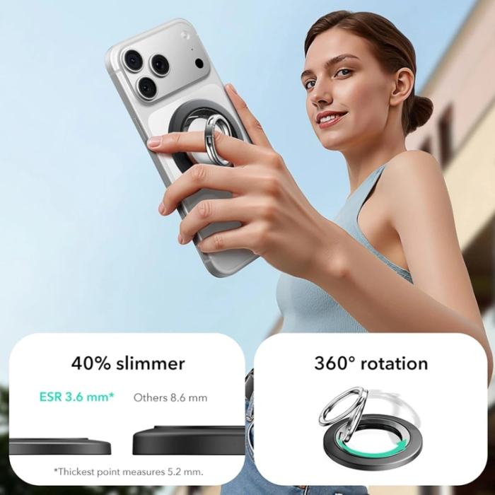 ESR - ESR Magnetic Magsafe Phone Ringhållare Halolock - Svart