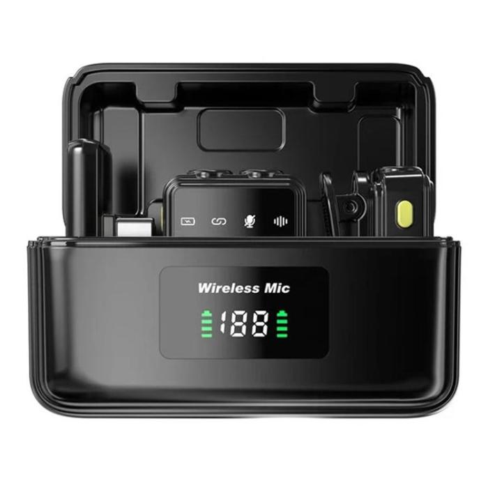 WIWU - WIWU Lavaliermikrofon med iP + Typ C 2-i-1-Mottagare Wi-WM005 - Svart