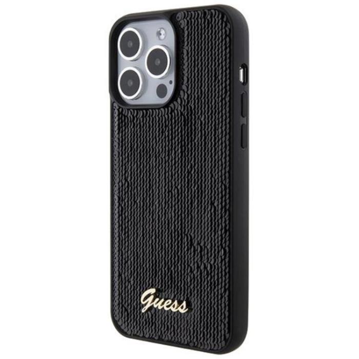 Guess - Guess iPhone 15 Pro Max Mobilskal Sequin Script Metal - Svart