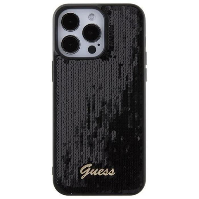 Guess - Guess iPhone 15 Pro Max Mobilskal Sequin Script Metal - Svart