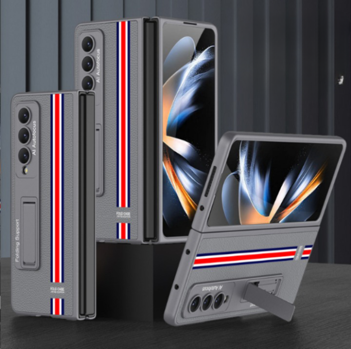 GKK - GKK Galaxy Z Fold 4 Skal Bracket Stripped - Grå