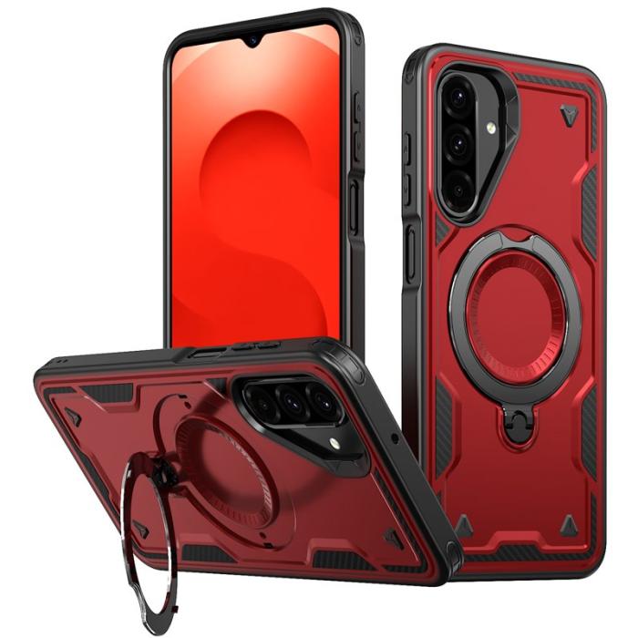 N/A - Mobilskal till Samsung Galaxy A26 5G Plast Militärskydd Kickstand - Röd