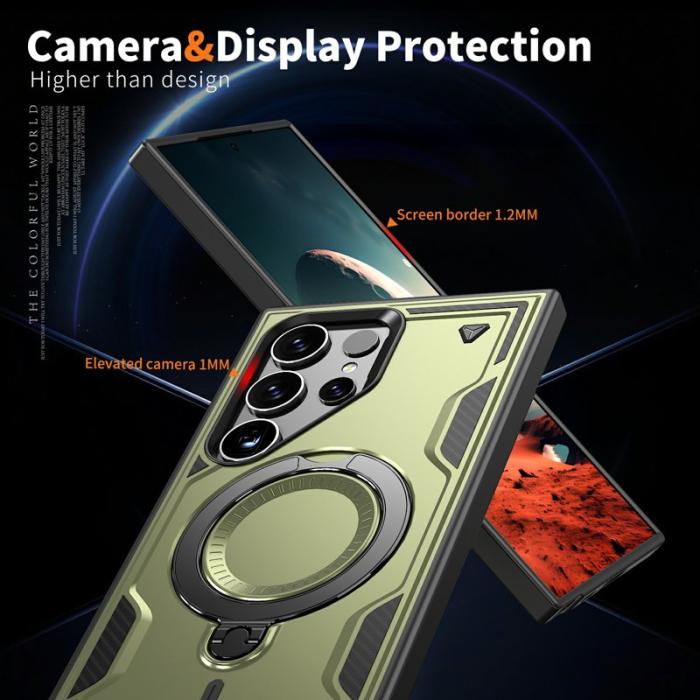 N/A - Mobilskal till Samsung Galaxy S25 Ultra Plast Militärskydd - Olivgrön