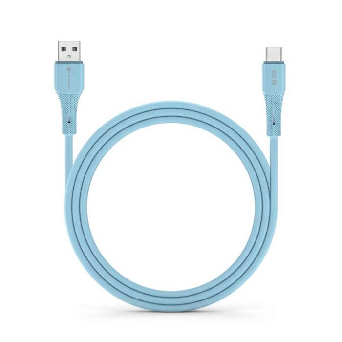 Forcell - FORCELL USB-A till USB-C 66W Kabel 3A 1m QC4.0 Silikon C342 - Blå