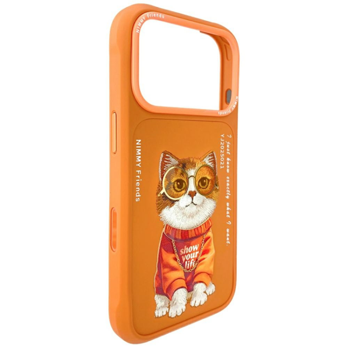 NIMMY - Nimmy iPhone 17 Pro Max Mobilskal Glasses Cool Cat - Orange