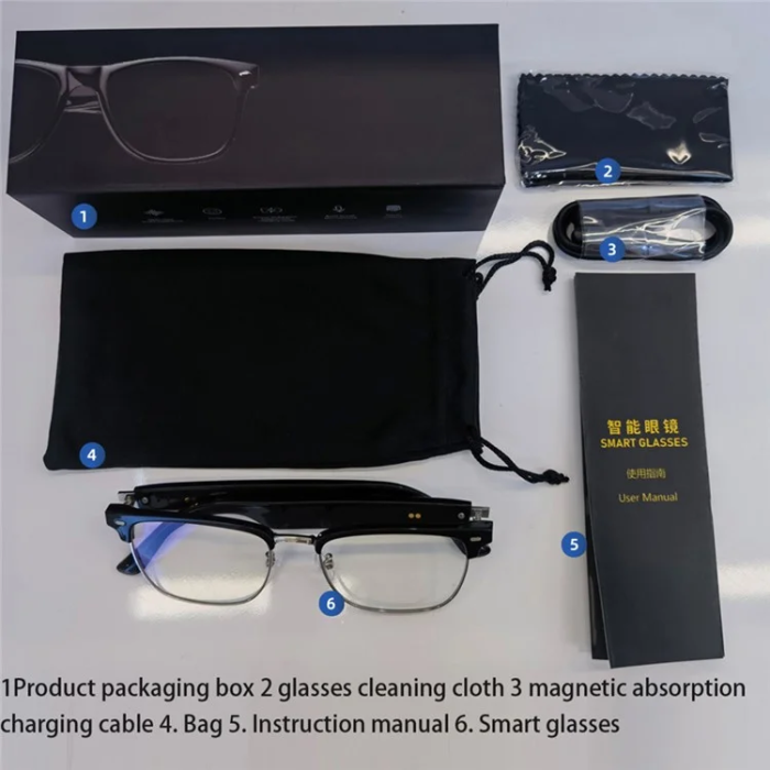 OEM - Smarta Glasögon Bluetooth E13-06 - Svart lins