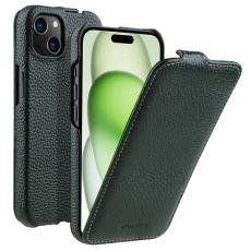 Melkco - MELKCO Mobilskal till iPhone 15 Plus Vertikalt Flip &Auml;kta L&auml;der + PC - Gr&ouml;n