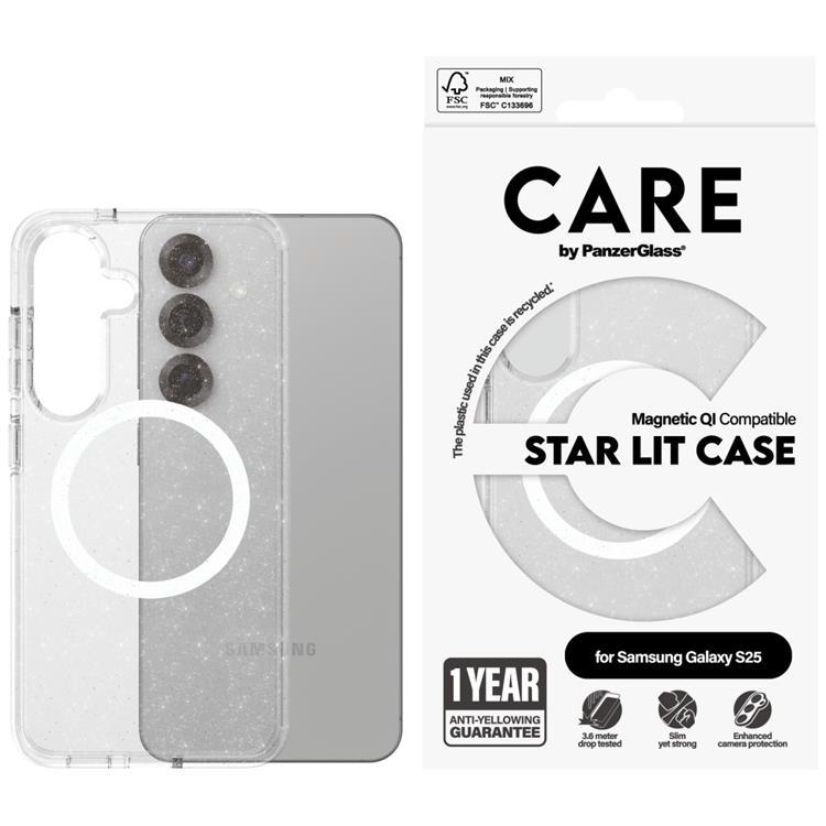 CARE By PanzerGlass Galaxy S25 Mobilskal MagSafe QI Urban Combat StarLight - Vit | 2353 | AlltMobil