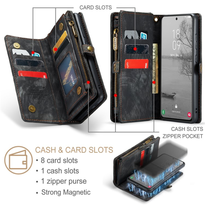 Caseme - Caseme Galaxy S23 Plånboksfodral Detachable - Svart