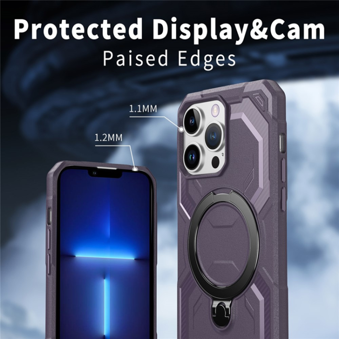 A-One Brand - iPhone 13 Pro Max Mobilskal MagSafe Kickstand TPU + PC - Lila