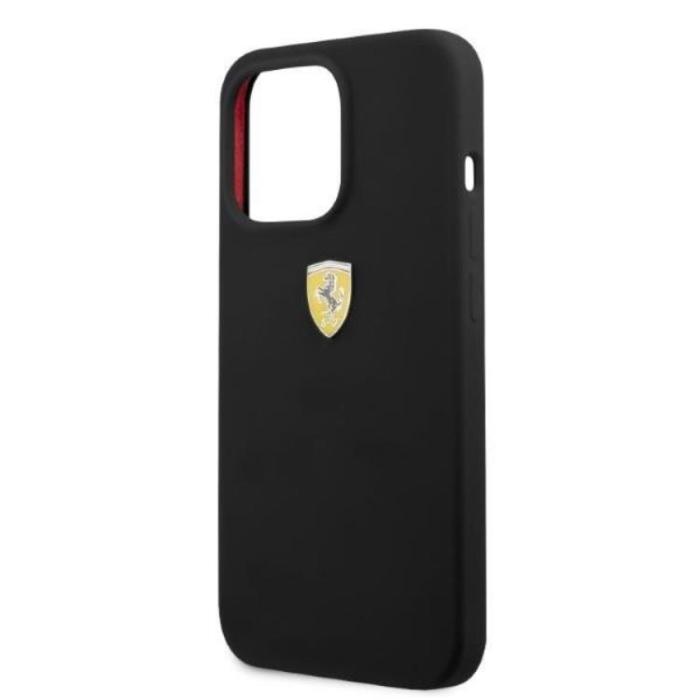 Ferrari - Ferrari iPhone 13 Pro Max Skal Magsafe Silicone Metal Logo - Svart