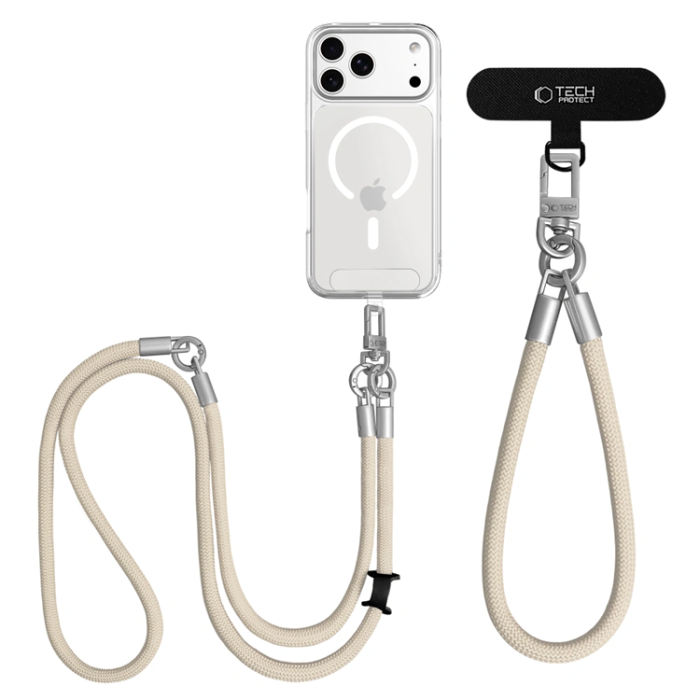 Tech-Protect - Tech-Protect Mobilrem Crossbody C10S - Beige/Titanium