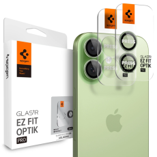 Spigen - [2-pack] Spigen iPhone 17 Härdat Glas Kameraskydd EZ Fit - Grön