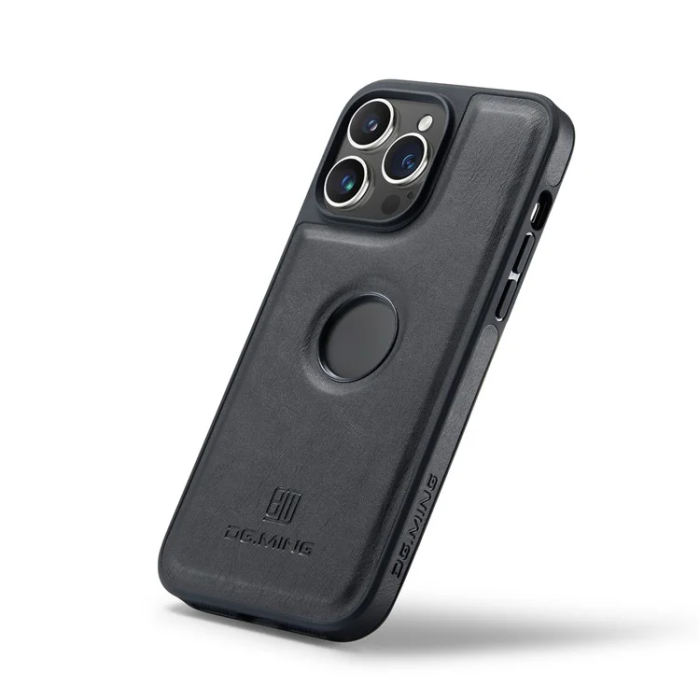 DG.MING - DG.MING iPhone 16 Pro Mobilskal Anti-Drop Läder - Svart