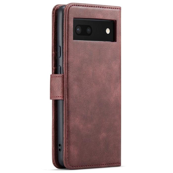 DG.MING - DG.MING Google Pixel 6a Plånboksfodral Detachable 2-in-1 Äkta Läder - Röd