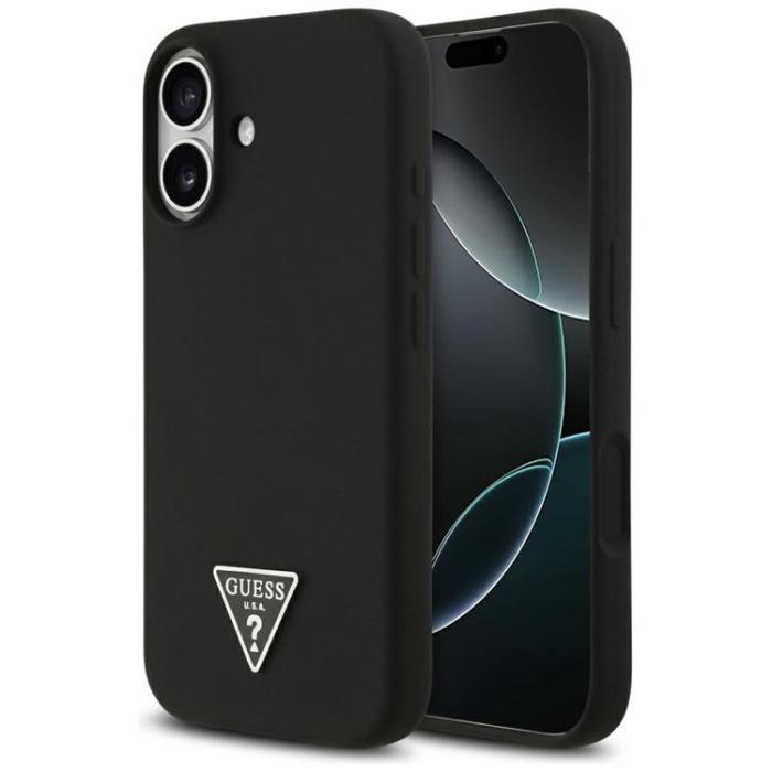 Guess - Guess iPhone 17 Mobilskal MagSafe Silikon Triangle Logo - Svart