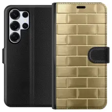 Gustaf - Pl&aring;nboksfodral till Samsung Galaxy S25 Ultra med Gyllene Murstenar